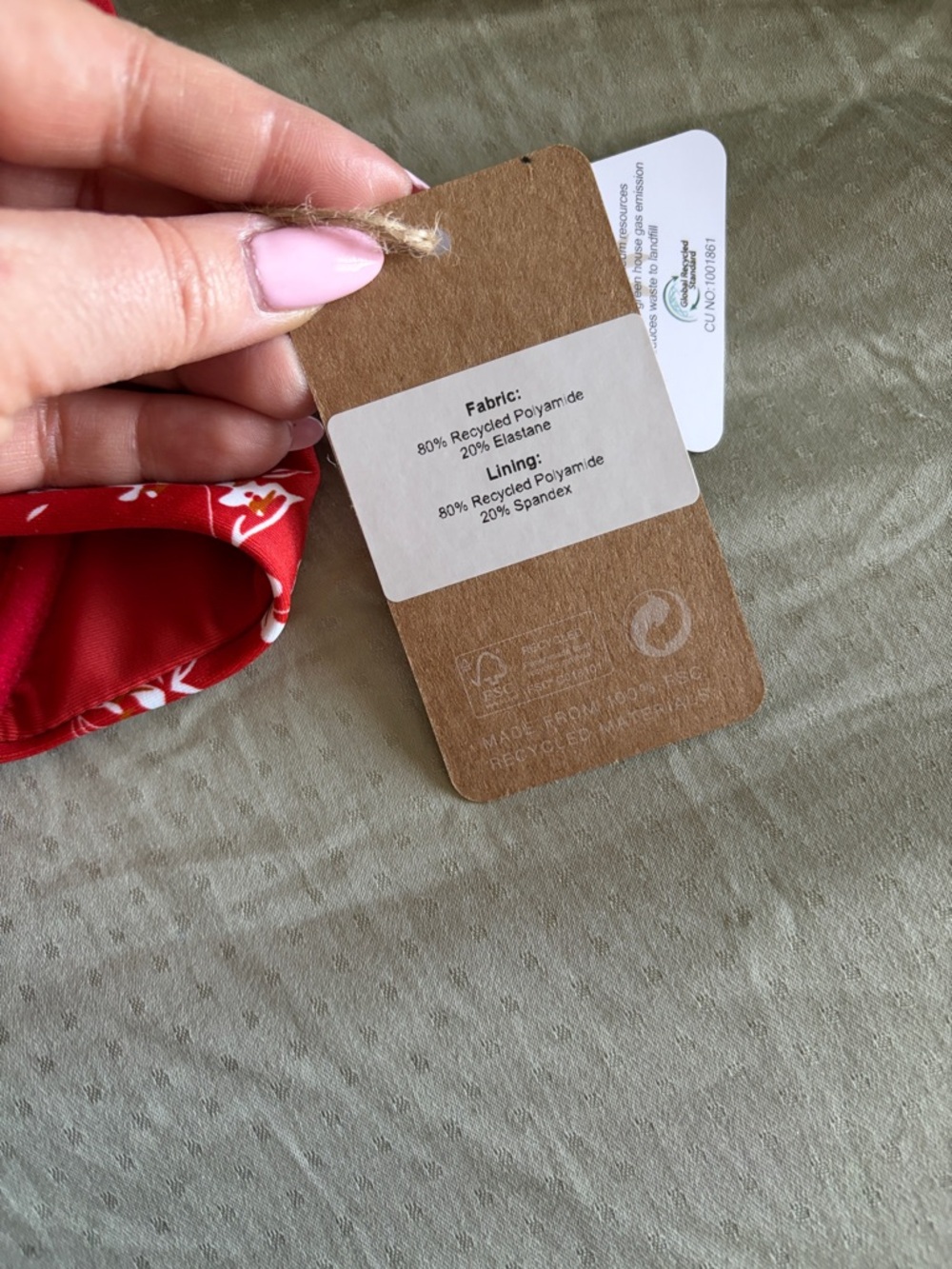 Berlook Red Floral Two-Piece Bikini Set - Small NWT - Picture 6 of 7